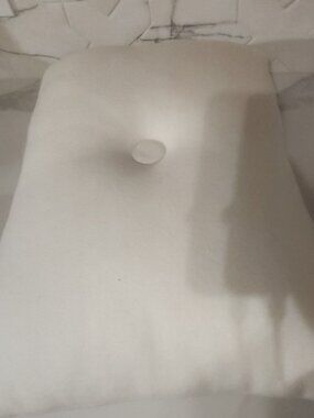 HAY Swedish White Tufted Lumbar Pillow Accent Home Decor wool blend